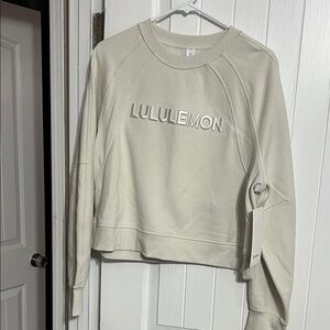 lululemon athletica Cream Embossed Logo Crew Sweatshirt